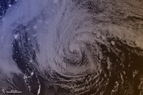 Satellite image of 2012's Hurricane Sandy