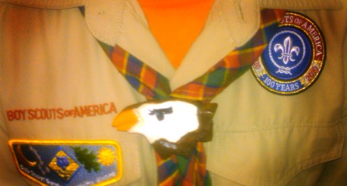 Neckerchief slide carved as a bald eagle