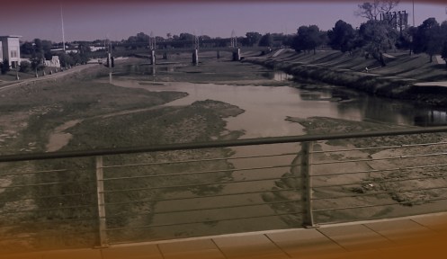 View of a dry riverbed