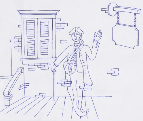 Ghost tour tour guide fades away into the night.