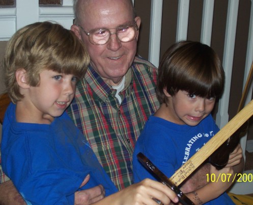 Grandpa Shannon and Mitchell and Christopher